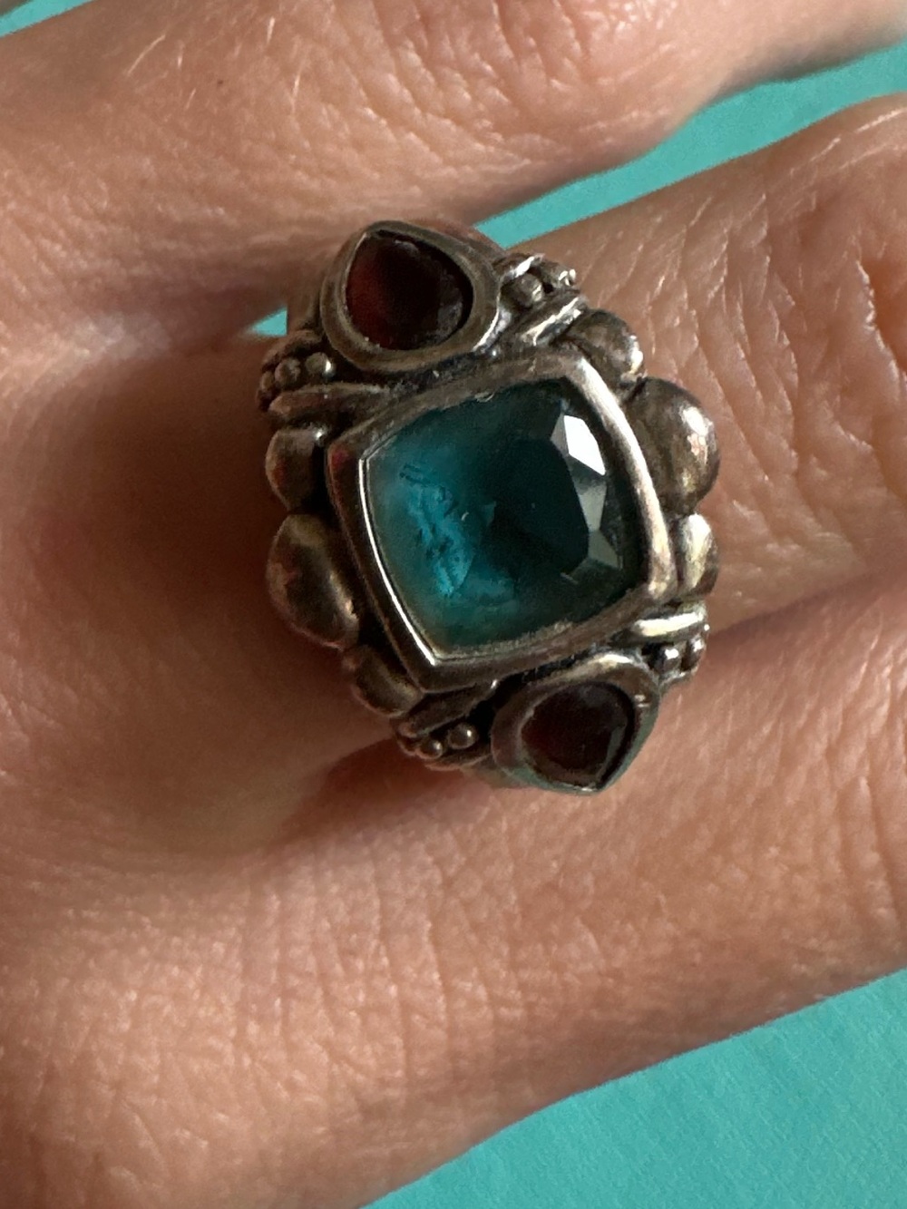 Vintage Sterling Old World Look Ring Size 7